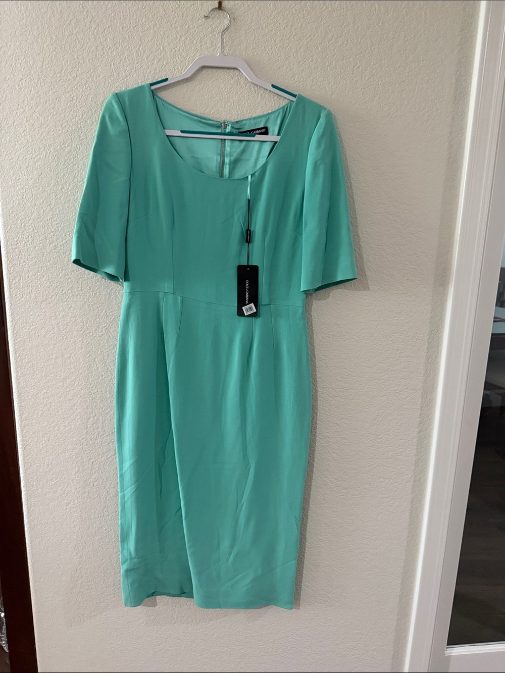 Dolce & Gabbana Mint Green Midi Sheath Dress